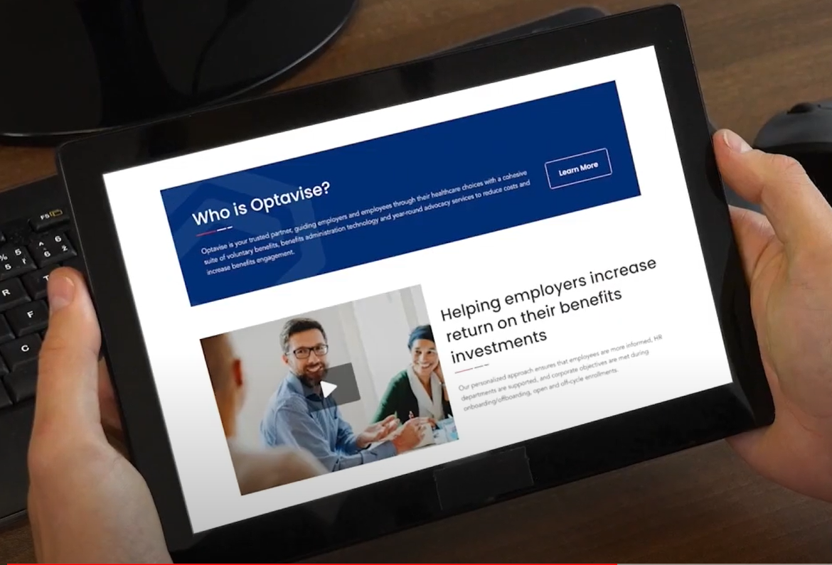 Image of tablet with our website