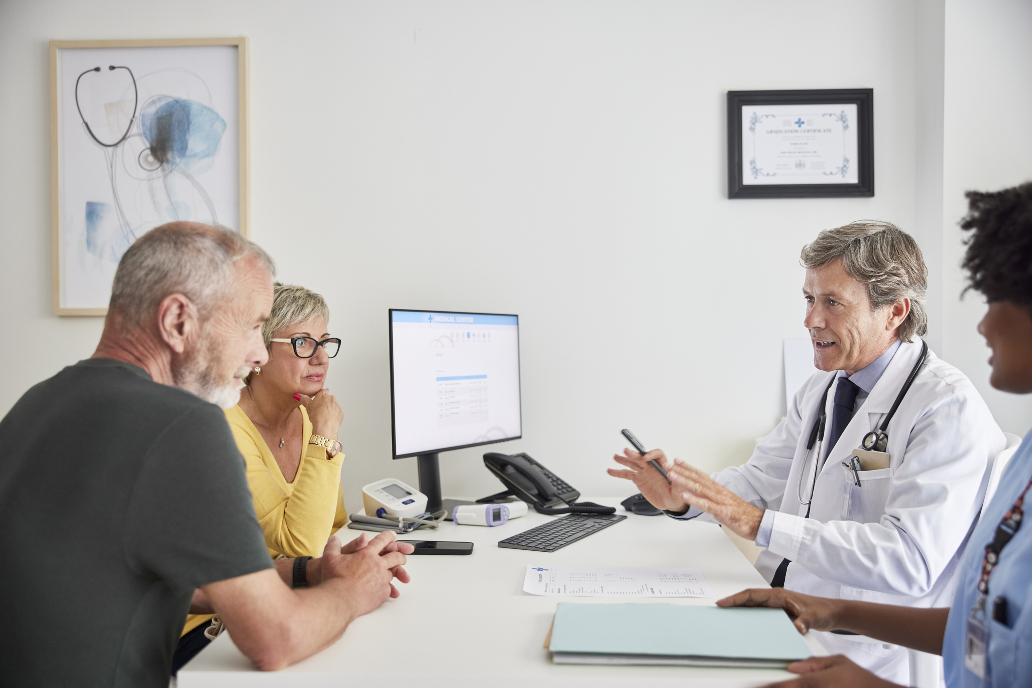 couple talking to doctor