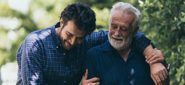 Father and son take a walk