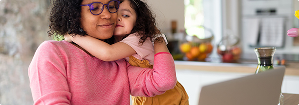 Working mom on computer